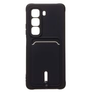 Чехол Infinix Hot 50 4G силикон матовый с картхолдером и защитой камеры чёрный