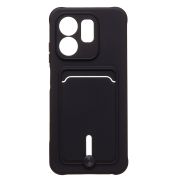Чехол Infinix Hot 50i силикон матовый с картхолдером и защитой камеры чёрный