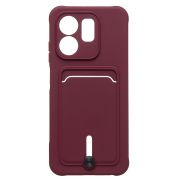Чехол Infinix Hot 50i силикон матовый с картхолдером и защитой камеры бордо
