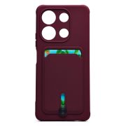 Чехол Infinix Note 30 4G силикон матовый с картхолдером и защитой камеры бордо