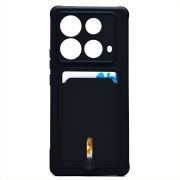 Чехол Infinix Note 40 5G силикон матовый с картхолдером и защитой камеры чёрный