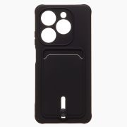 Чехол Infinix Smart 8 силикон матовый с картхолдером и защитой камеры чёрный