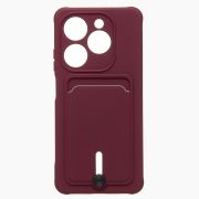 Чехол Infinix Smart 8 силикон матовый с картхолдером и защитой камеры бордо
