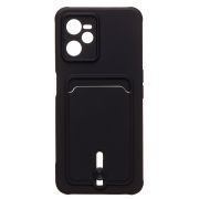 Чехол Realme C35 силикон матовый с картхолдером и защитой камеры чёрный
