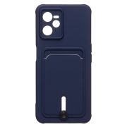 Чехол Realme C35 силикон матовый с картхолдером и защитой камеры синий