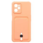 Чехол Realme C35 силикон матовый с картхолдером и защитой камеры розовый
