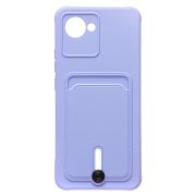 Чехол Realme C30 силикон матовый с картхолдером и защитой камеры фиолетовый