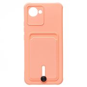Чехол Realme C30 силикон матовый с картхолдером и защитой камеры розовый