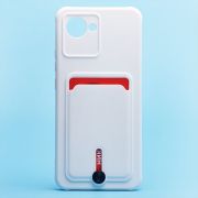 Чехол Realme C30 силикон матовый с картхолдером и защитой камеры белый