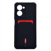 Чехол Realme C33 силикон матовый с картхолдером и защитой камеры чёрный