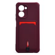Чехол Realme C33 силикон матовый с картхолдером и защитой камеры бордо