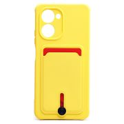 Чехол Realme C33 силикон матовый с картхолдером и защитой камеры жёлтый