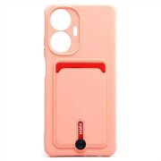 Чехол Realme C55 силикон матовый с картхолдером и защитой камеры розовый