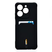 Чехол Realme C61 4G Global силикон матовый с картхолдером и защитой камеры чёрный