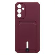 Чехол Samsung A15 5G силикон матовый с картхолдером и защитой камеры бордо