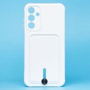 Чехол Samsung A15 силикон матовый с картхолдером и защитой камеры белый
