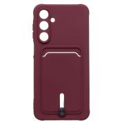 Чехол Samsung A16 5G силикон матовый с картхолдером и защитой камеры бордо