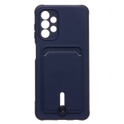 Чехол Samsung A04s/A047 силикон матовый с картхолдером и защитой камеры синий