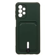 Чехол Samsung A04s/A047 силикон матовый с картхолдером и защитой камеры зелёный