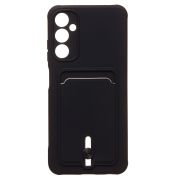 Чехол Samsung A05s/A057 силикон матовый с картхолдером и защитой камеры чёрный