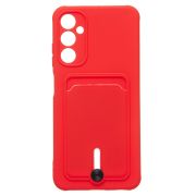 Чехол Samsung A05s/A057 силикон матовый с картхолдером и защитой камеры красный