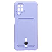Чехол Samsung A12/A125 силикон матовый с картхолдером и защитой камеры фиолетовый