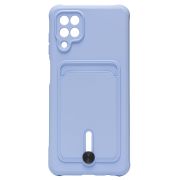 Чехол Samsung A12/A125 силикон матовый с картхолдером и защитой камеры сиреневый