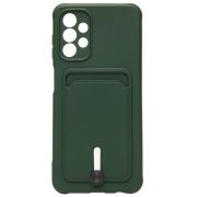 Чехол Samsung A13 4G/A135 силикон матовый с картхолдером и защитой камеры зелёный