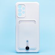 Чехол Samsung A13 4G/A135 силикон матовый с картхолдером и защитой камеры белый