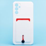 Чехол Samsung A14 4G/A145 силикон матовый с картхолдером и защитой камеры белый