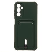 Чехол Samsung A14 4G/A145 силикон матовый с картхолдером и защитой камеры зелёный