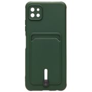 Чехол Samsung A22s 5G/A226 силикон матовый с картхолдером и защитой камеры зелёный