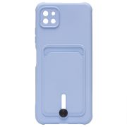 Чехол Samsung A22s 5G/A226 силикон матовый с картхолдером и защитой камеры сиреневый