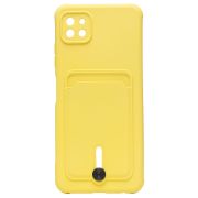 Чехол Samsung A22s 5G/A226 силикон матовый с картхолдером и защитой камеры жёлтый
