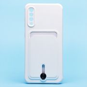 Чехол Samsung A30s/A307/A50S/A505 силикон матовый с картхолдером и защитой камеры белый
