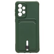 Чехол Samsung A32 5G/A336 силикон матовый с картхолдером и защитой камеры зелёный