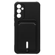 Чехол Samsung A34/A346 силикон матовый с картхолдером и защитой камеры чёрный