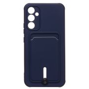 Чехол Samsung A34/A346 силикон матовый с картхолдером и защитой камеры синий