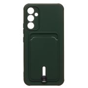 Чехол Samsung A34/A346 силикон матовый с картхолдером и защитой камеры зелёный