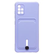 Чехол Samsung A51 4G/A515 силикон матовый с картхолдером и защитой камеры фиолетовый