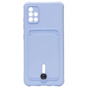 Чехол Samsung A51 4G/A515 силикон матовый с картхолдером и защитой камеры сиреневый
