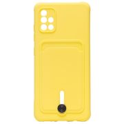 Чехол Samsung A51 4G/A515 силикон матовый с картхолдером и защитой камеры жёлтый