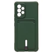 Чехол Samsung A53 5G/A536 силикон матовый с картхолдером и защитой камеры зелёный