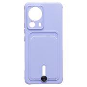 Чехол Xiaomi 13 Lite силикон матовый с картхолдером и защитой камеры сиреневый