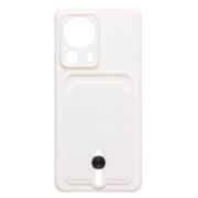 Чехол Xiaomi 13 Lite силикон матовый с картхолдером и защитой камеры белый