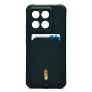 Чехол Xiaomi 14 силикон матовый с картхолдером и защитой камеры зелёный