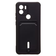 Чехол Xiaomi Poco C50 силикон матовый с картхолдером и защитой камеры чёрный