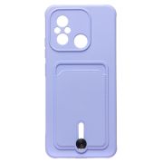 Чехол Xiaomi Poco C55/Redmi 12C силикон матовый с картхолдером и защитой камеры фиолетовый