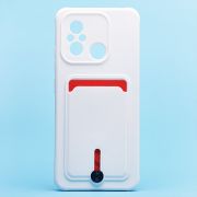 Чехол Xiaomi Poco C55/Redmi 12C силикон матовый с картхолдером и защитой камеры белый