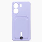 Чехол Xiaomi Poco C65 силикон матовый с картхолдером и защитой камеры сиреневый
